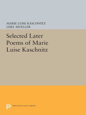 cover image of Selected Later Poems of Marie Luise Kaschnitz